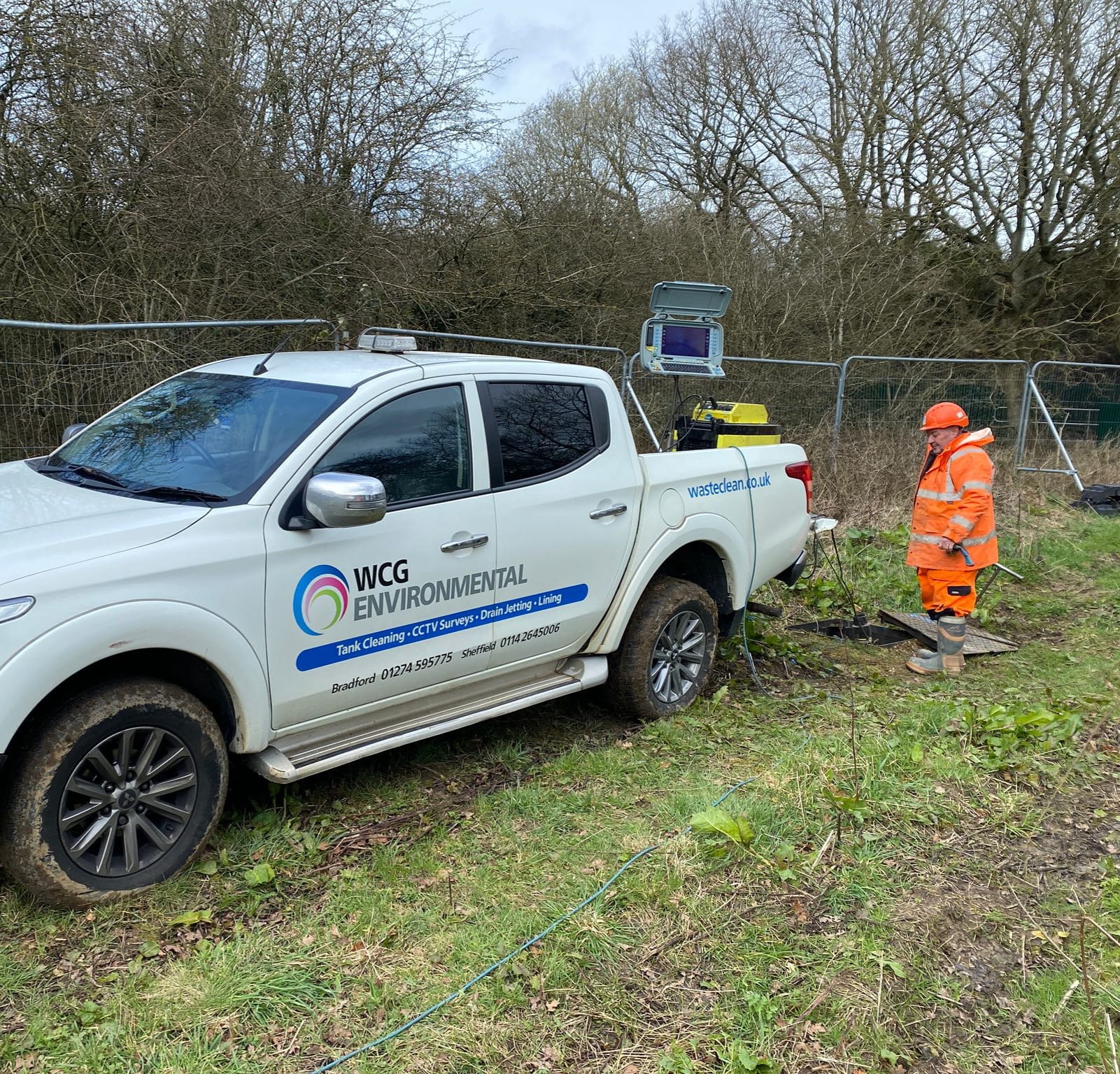 WasteClean team carrying out drainage investigation equipment